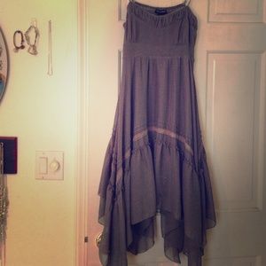 Grey flowy vintage-look dress